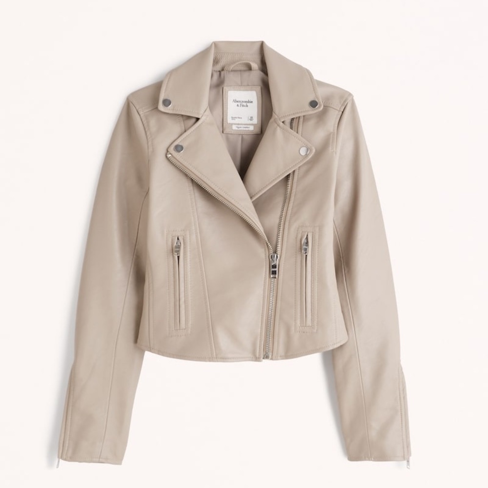 Abercrombie & Fitch Beige Leather Jacket